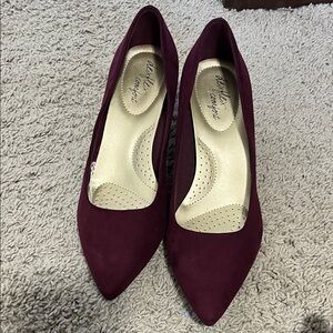 Never Worn Comfort Burgundy Kitten Heels